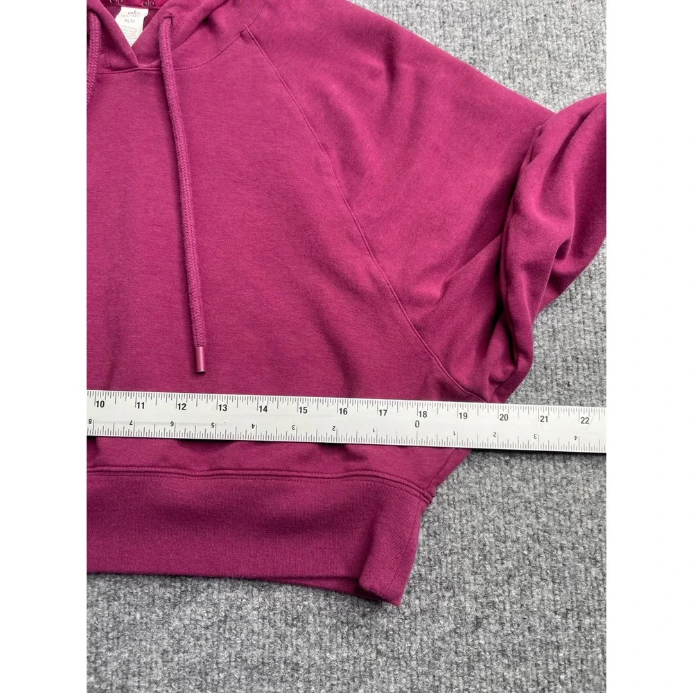 Alo‎ Yoga Muse Hoodie Women XS Pink Cropped Raglan Pullover